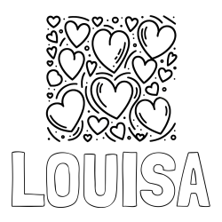 Online Created Coloring Page - LOUISA Coloring Page and Free Printable Coloring Page of Hearts
