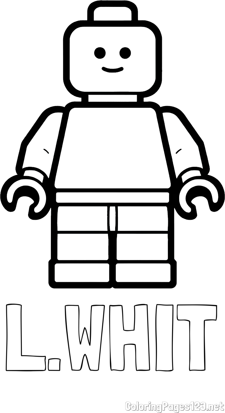 L.WHIT Coloring Page and Easy LEGO Character Coloring Page