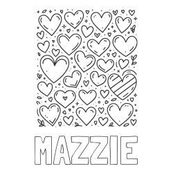Online Created Coloring Page - MAZZIE Coloring Page and Children's Coloring Page of Many Hearts
