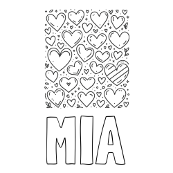 Online Created Coloring Page - MIA Coloring Page and Children's Coloring Page of Many Hearts