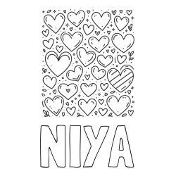 Online Created Coloring Page - NIYA Coloring Page and Children's Coloring Page of Many Hearts