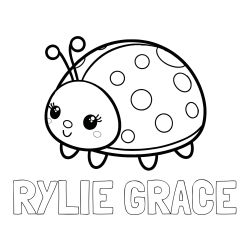 Online Created Coloring Page - RYLIE GRACE Coloring Page and Smiling Ladybug Coloring Page