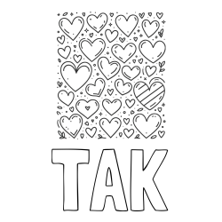 Online Created Coloring Page - TAK Coloring Page and Children's Coloring Page of Many Hearts