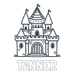 Online Created Coloring Page - TANNER Coloring Page and Beautiful Castle Coloring Page for Kids
