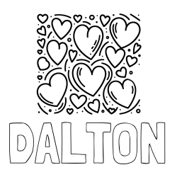 Online Created Coloring Page - DALTON Coloring Page and Free Printable Coloring Page of Hearts