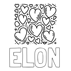 Online Created Coloring Page - ELON Coloring Page and Free Printable Coloring Page of Hearts