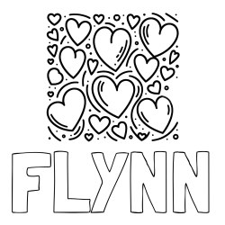 Online Created Coloring Page - FLYNN Coloring Page and Free Printable Coloring Page of Hearts