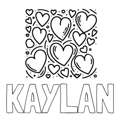 Online Created Coloring Page - KAYLAN Coloring Page and Free Printable Coloring Page of Hearts