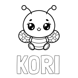 Online Created Coloring Page - KORI Coloring Page and Children's Coloring Page of a Cute Bee