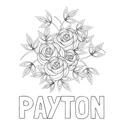 Online Created Coloring Page - PAYTON Coloring Page and Rose Mandala Coloring Page