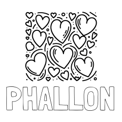 Online Created Coloring Page - PHALLON Coloring Page and Free Printable Coloring Page of Hearts