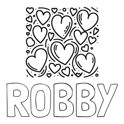 Online Created Coloring Page - ROBBY Coloring Page and Free Printable Coloring Page of Hearts