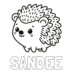 Online Created Coloring Page - SANDEE Coloring Page and Easy Hedgehog Coloring Page for Kids