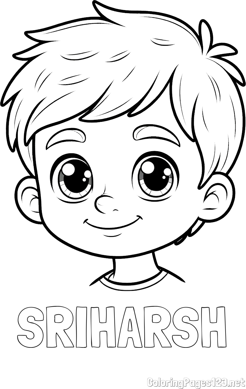 SRIHARSH Coloring Page and Boy Face Coloring Page