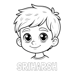 Online Created Coloring Page - SRIHARSH Coloring Page and Boy Face Coloring Page