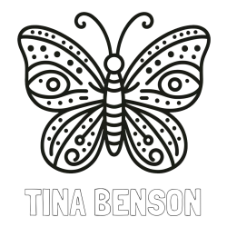 Online Created Coloring Page - TINA BENSON Coloring Page and Butterfly Coloring Page (Simple)