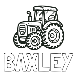 BAXLEY Coloring Page and Beautiful Tractor Coloring Page