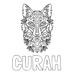 Online Created Coloring Page - CURAH Coloring Page and Wolf Mandala Coloring Page