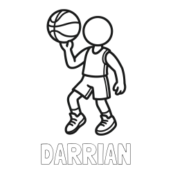 Online Created Coloring Page - DARRIAN Coloring Page and Children's Coloring Page of Basketball Player