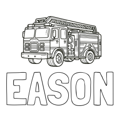 Online Created Coloring Page - EASON Coloring Page and Coloring Page of a Huge Fire Truck