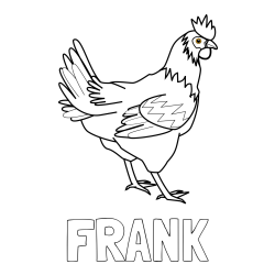 Online Created Coloring Page - FRANK Coloring Page and Coloring Page of a Hen