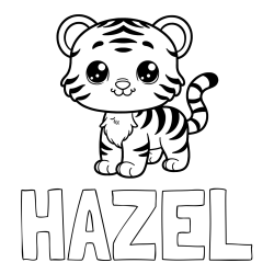 Online Created Coloring Page - HAZEL Coloring Page and Cute Tiger Cub Coloring Page
