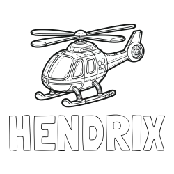 Online Created Coloring Page - HENDRIX Coloring Page and Coloring Page of a Helicopter