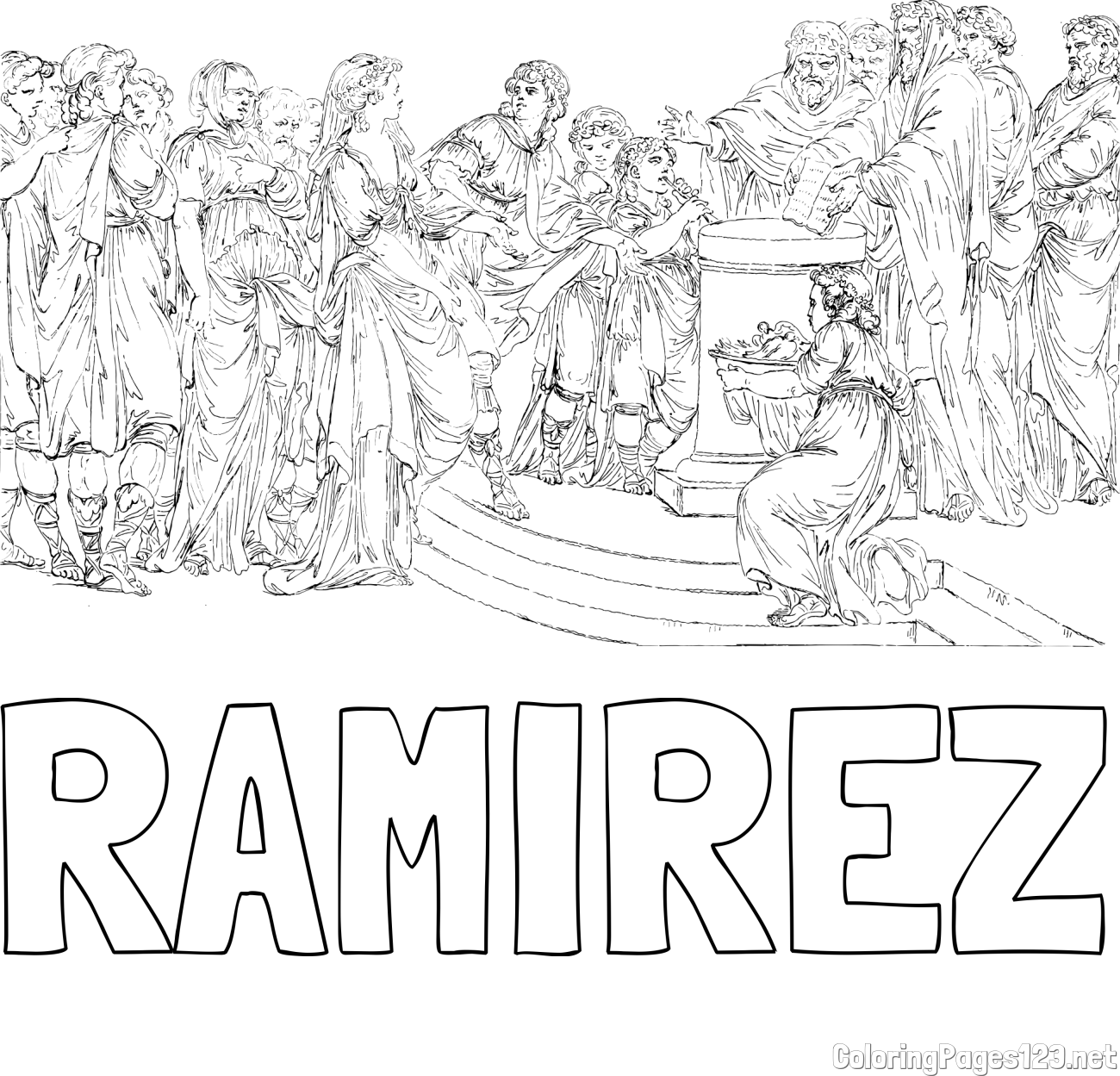 RAMIREZ Coloring Page and Adult Coloring Page of People