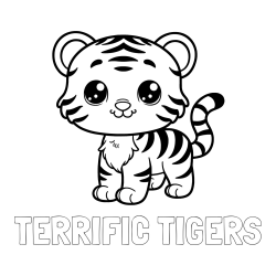 TERRIFIC TIGERS Coloring Page and Cute Tiger Cub Coloring Page