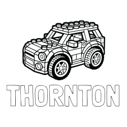 THORNTON Coloring Page and LEGO Car Coloring Page