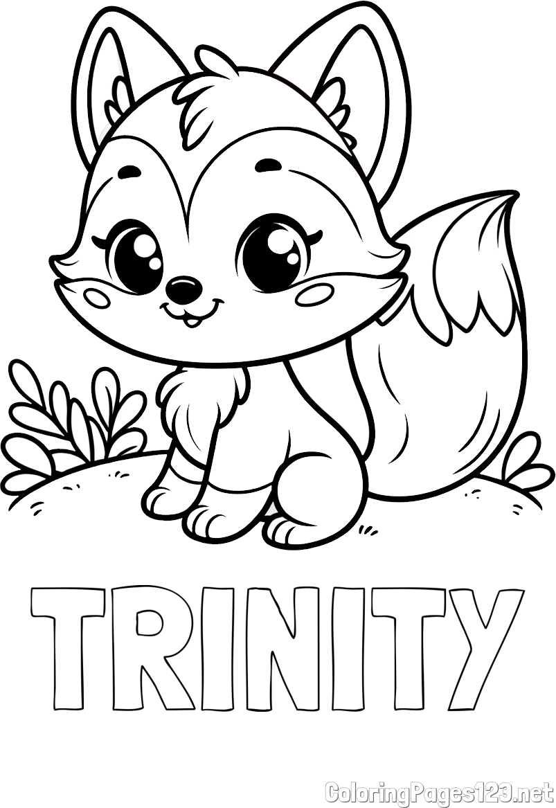 TRINITY Coloring Page and Cute Fox Coloring Page