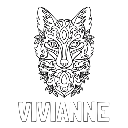 Online Created Coloring Page - VIVIANNE Coloring Page and Wolf Mandala Coloring Page