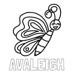 AVALEIGH Coloring Page and Simple Butterfly Coloring Page