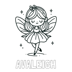 AVALEIGH Coloring Page and Simple Coloring Page of a Magical Fairy