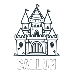 CALLUM Coloring Page and Beautiful Castle Coloring Page for Kids
