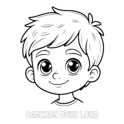 Online Created Coloring Page - CAMERON DUKE LORD Coloring Page and Boy Face Coloring Page