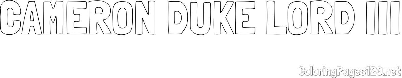 CAMERON DUKE LORD III Coloring Page
