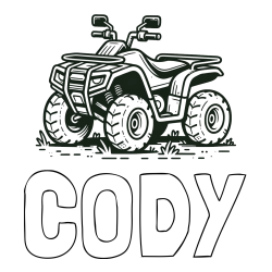 CODY Coloring Page and Four-Wheeler Coloring Page