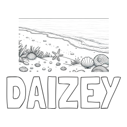 DAIZEY Coloring Page and Beautiful Seashore Coloring Page