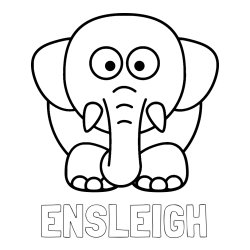 Online Created Coloring Page - ENSLEIGH Coloring Page and Cute Elephant Coloring Page for Kids