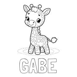 Online Created Coloring Page - GABE Coloring Page and Playful Giraffe Coloring Page