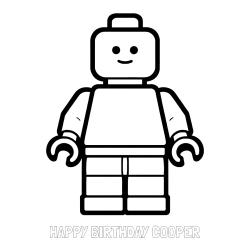 HAPPY BIRTHDAY COOPER Coloring Page and Easy LEGO Character Coloring Page
