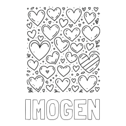 Online Created Coloring Page - IMOGEN Coloring Page and Children's Coloring Page of Many Hearts