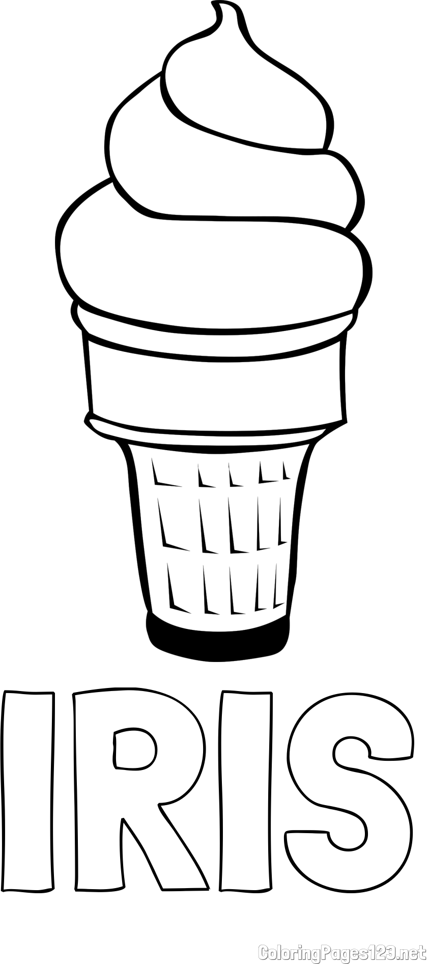 IRIS Coloring Page and Ice Cream Coloring Page