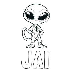 Online Created Coloring Page - JAI Coloring Page and Alien Coloring Page