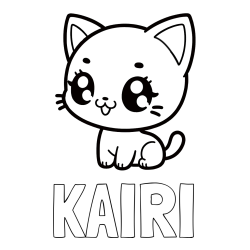 Online Created Coloring Page - KAIRI Coloring Page and Coloring Page of an Anime Cat