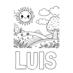LUIS Coloring Page and Sunny Nature Coloring Page