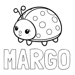 Online Created Coloring Page - MARGO Coloring Page and Smiling Ladybug Coloring Page