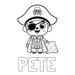 PETE Coloring Page and Cute Pirate Coloring Page