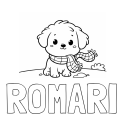 Online Created Coloring Page - ROMARI Coloring Page and Coloring Page of an Adorable Puppy